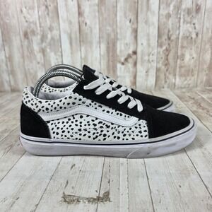 Vans Old Skool Dalmatian Print Black Suede Low Top Sneakers Womens 8.5 / Men 7